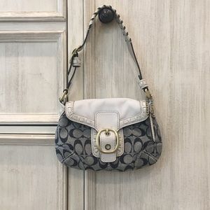 Authentic Coach denim and eggshell Bleeker bag